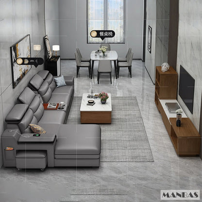 Leather Sectional Sofa Set