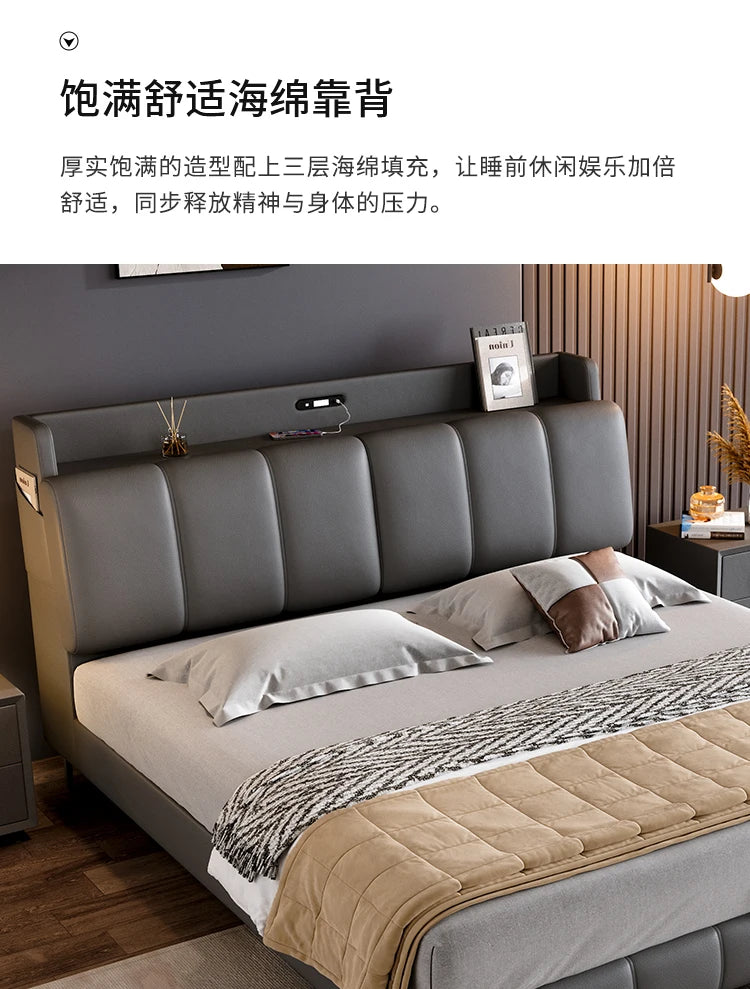 Italian Gray Luxury Bed Frames Comforter