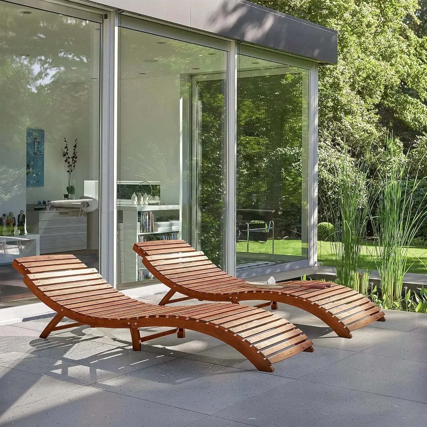 Lounge Chairs for Outside Folding Acacia