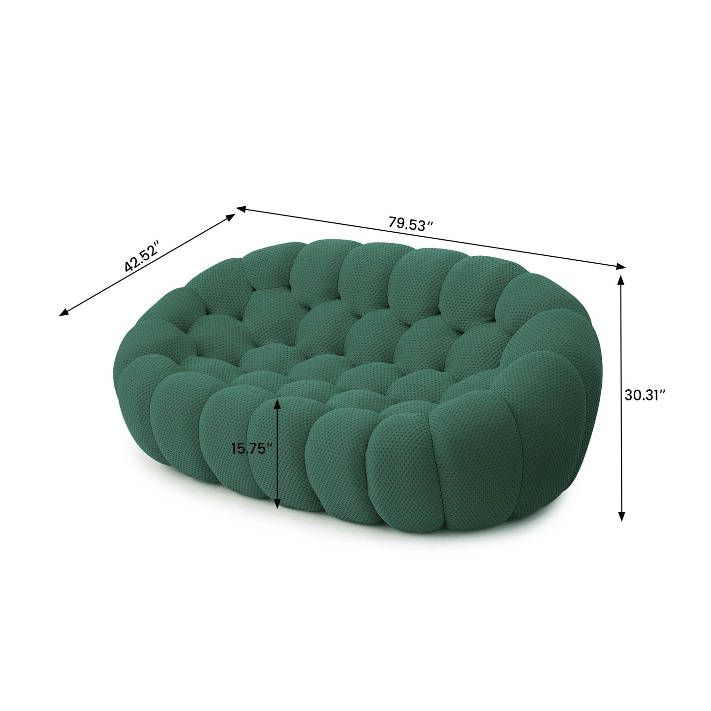 Sdorens 78'' Modern Curved Boneless Sofa