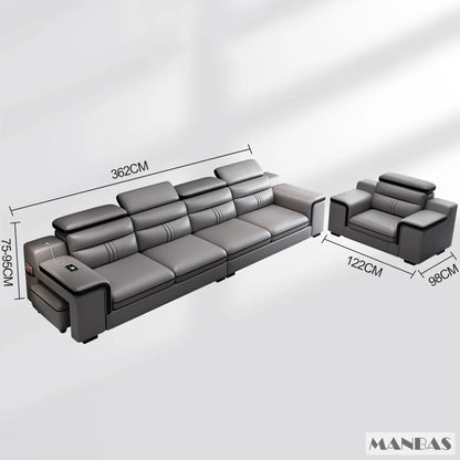 Leather Sectional Sofa Set