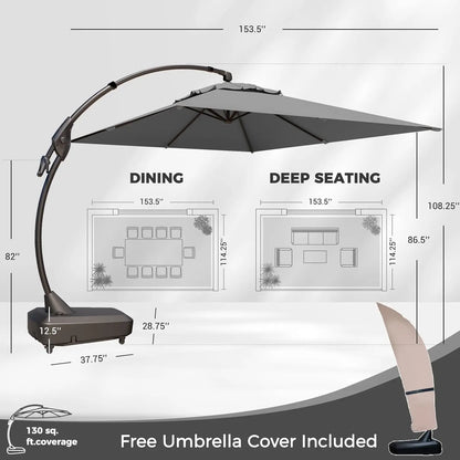 10x13 FT Outdoor Cantilever Umbrella Aluminum
