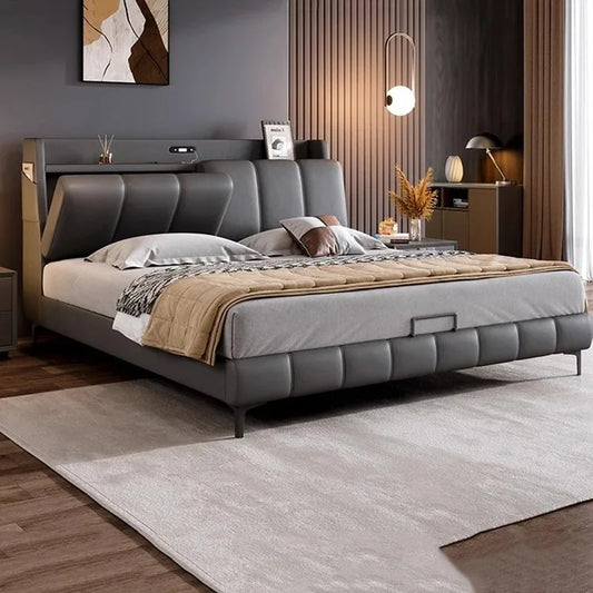 Italian Gray Luxury Bed Frames Comforter