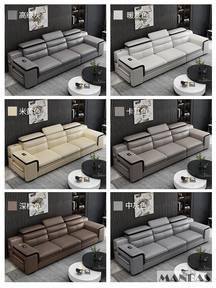 Leather Sectional Sofa Set