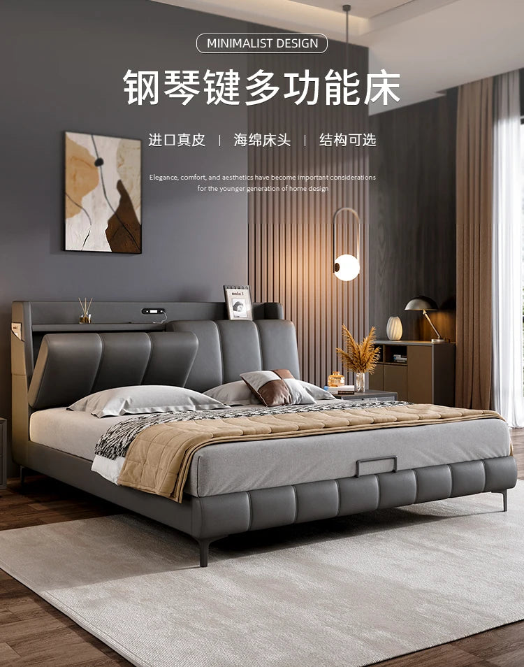 Italian Gray Luxury Bed Frames Comforter