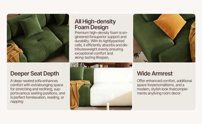 113" Modern L-Shaped Modular Sectional Sofa
