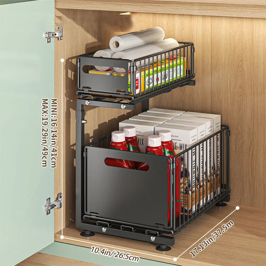Pull-Out Under Sink Organizer, 2-Tier