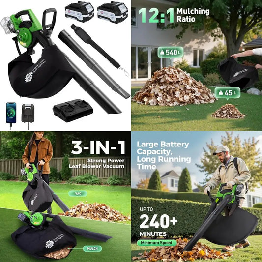 Cordless Leaf Blower Vacuum Mulcher