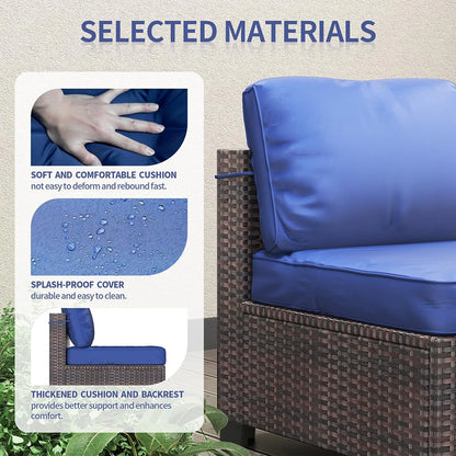7-Piece PE Rattan Sectional Patio Set