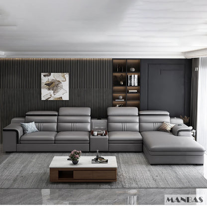 Leather Sectional Sofa Set