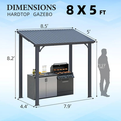 5' X 8' Outdoor Hardtop Grill Gazebo