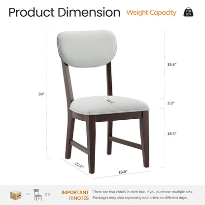 Solid Wood Dining Chairs Set of 6