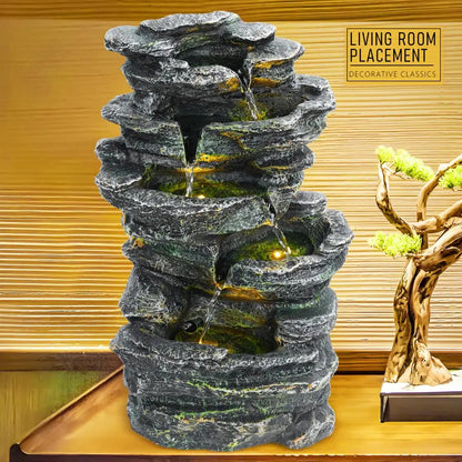 6-Layer Rock Water Fountain