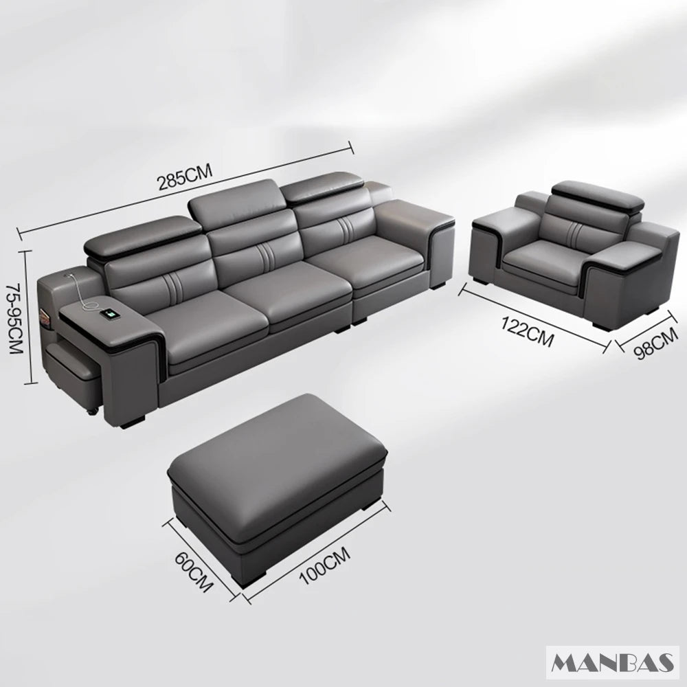 Leather Sectional Sofa Set