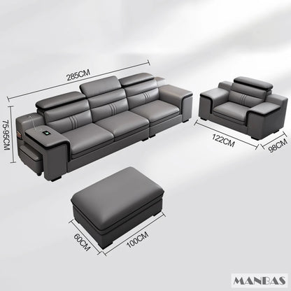 Leather Sectional Sofa Set