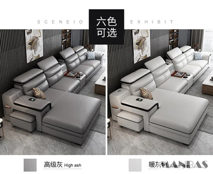 Leather Sectional Sofa Set