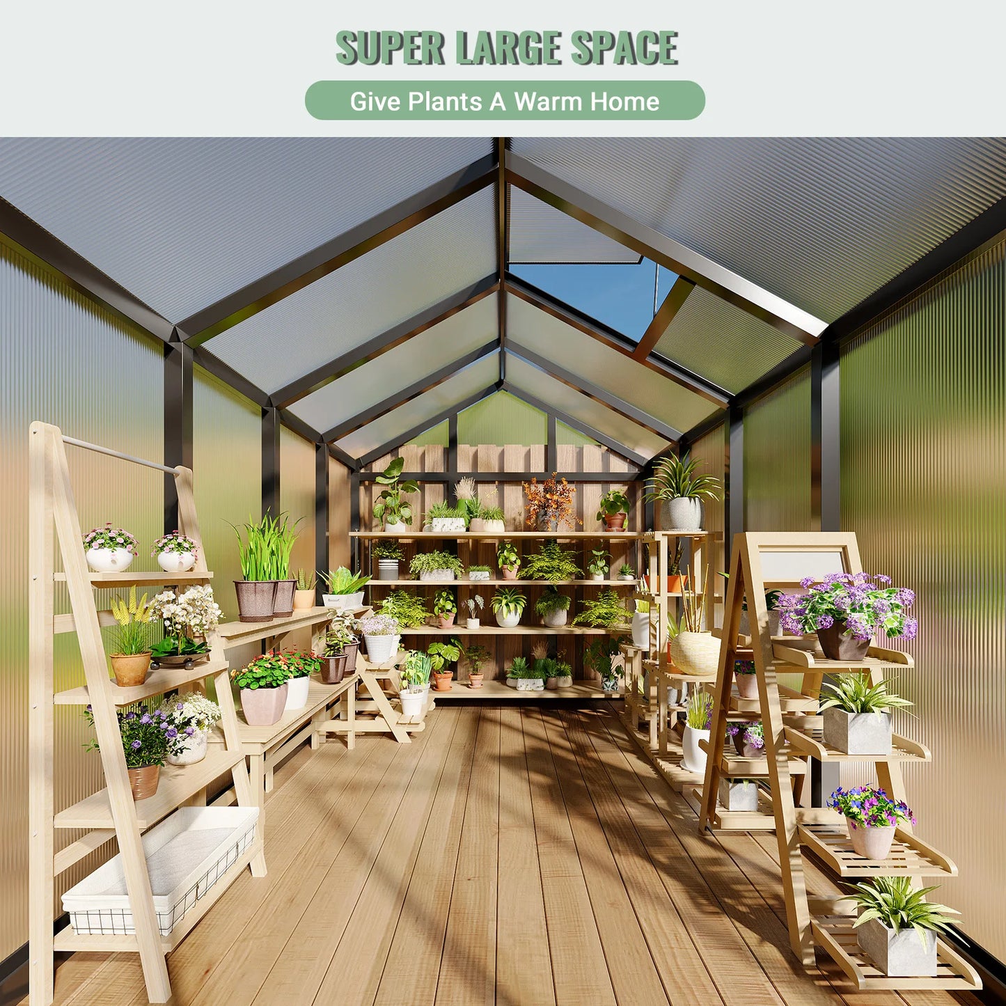 6x8 FT Greenhouse, Aluminum Walk-in