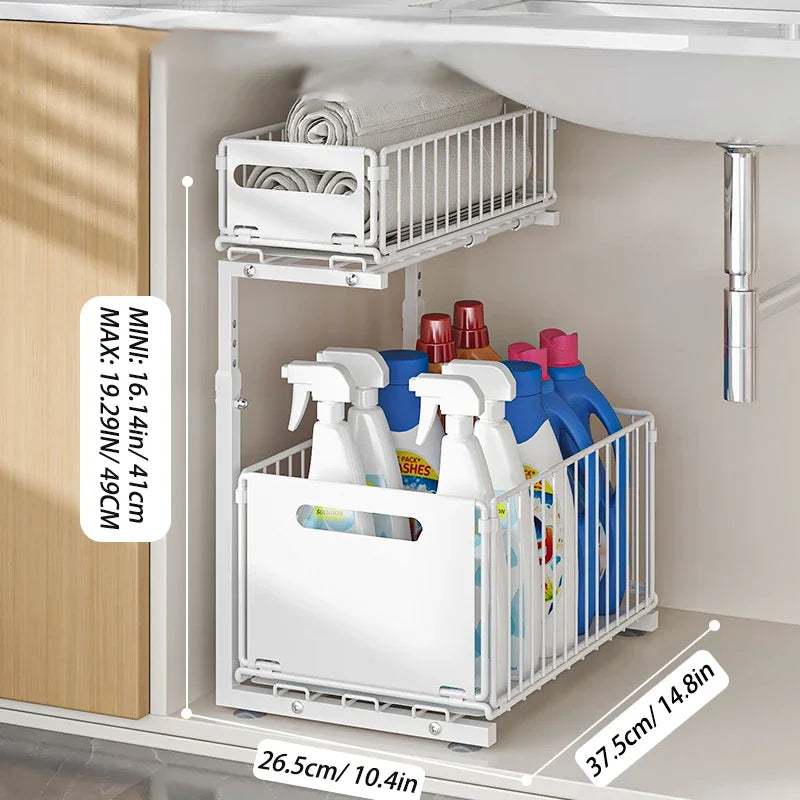 Pull-Out Under Sink Organizer, 2-Tier
