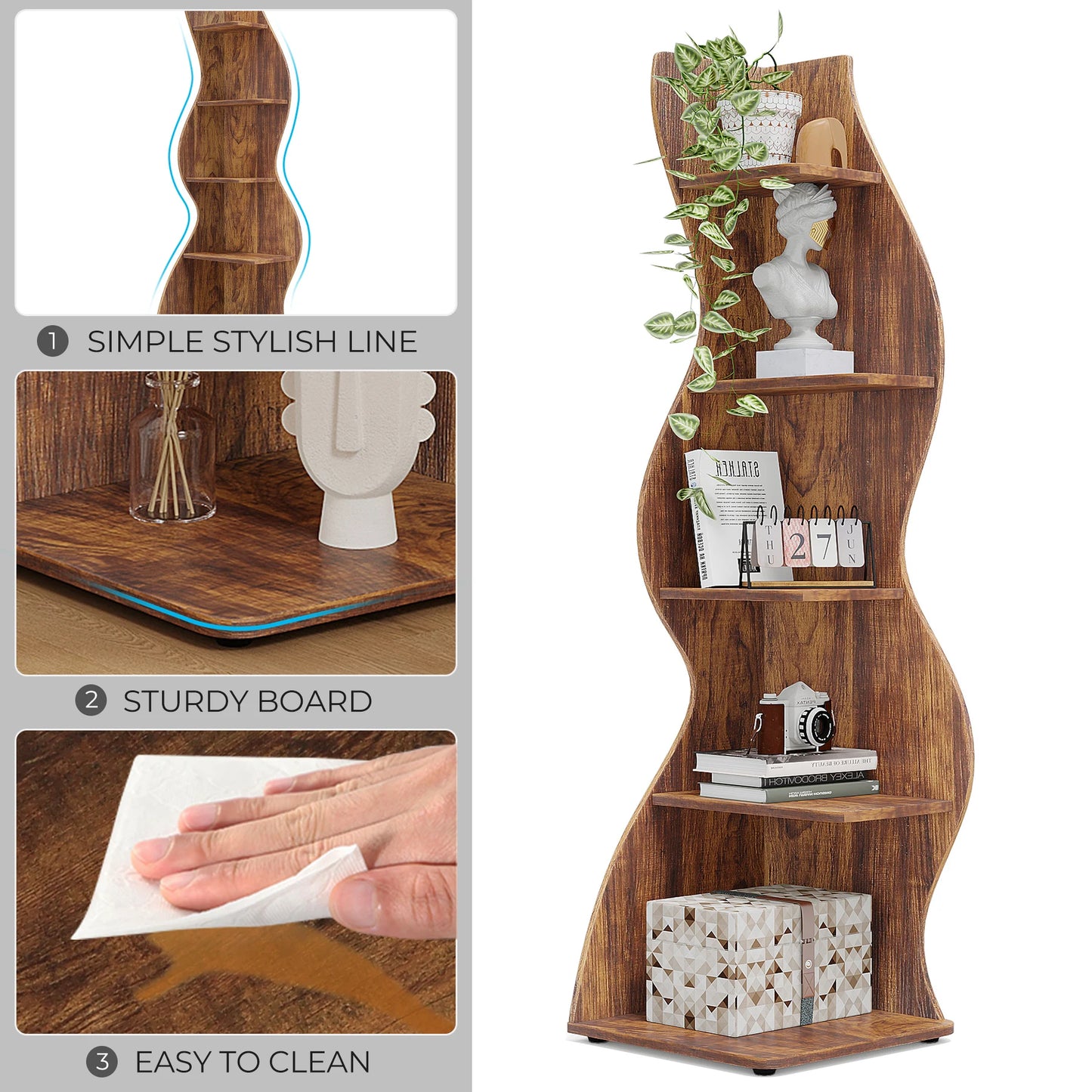 Tribesigns Corner Shelf, Modern 5-Tier