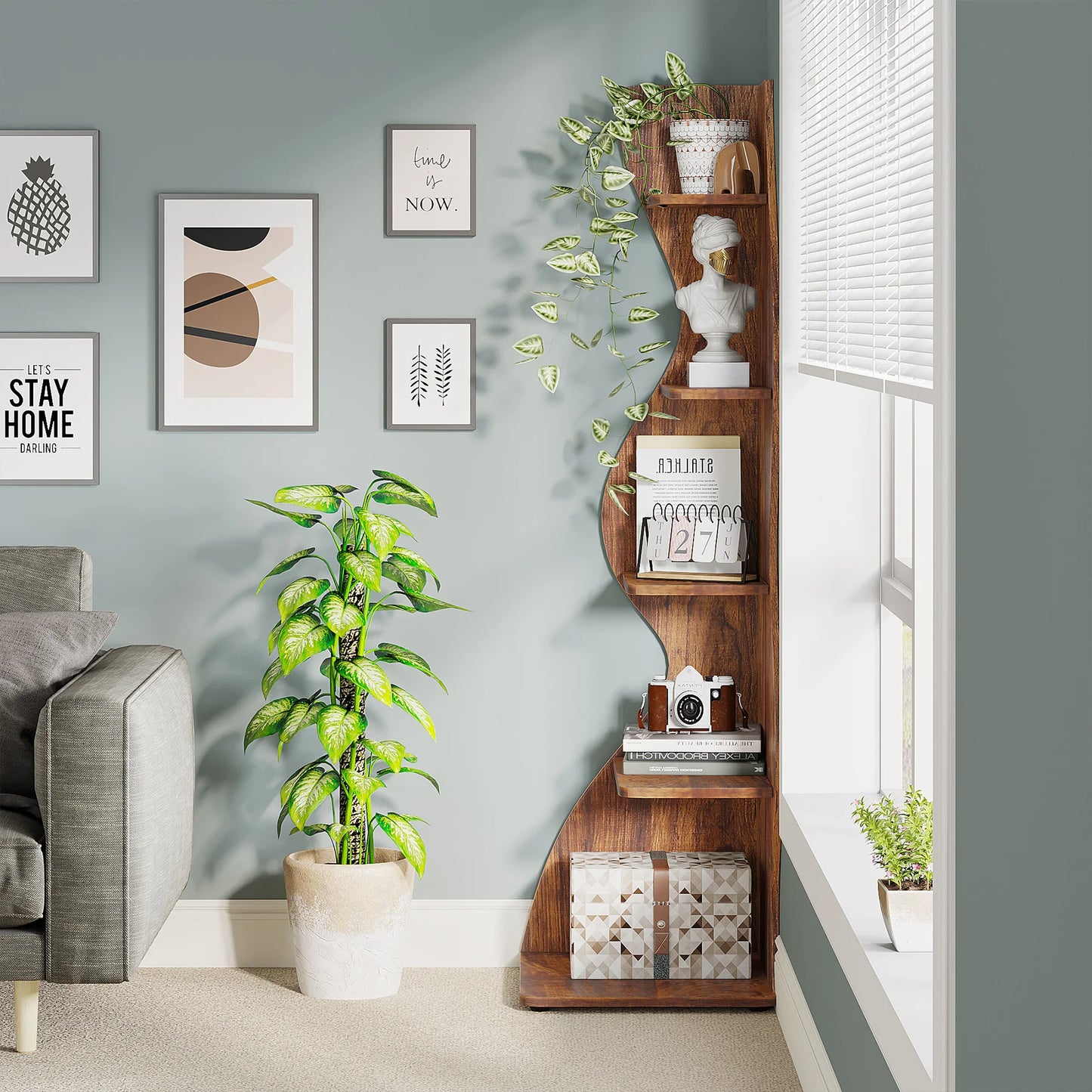 Tribesigns Corner Shelf, Modern 5-Tier
