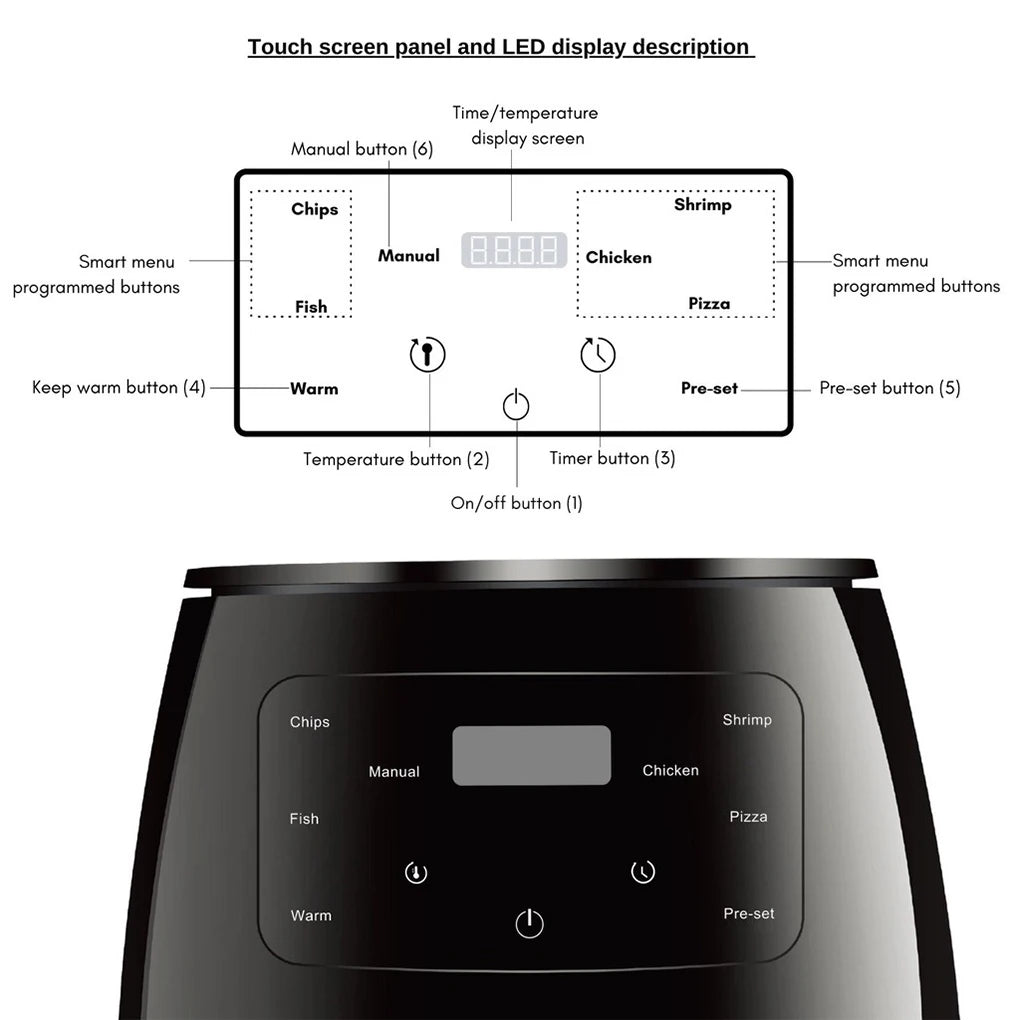 6L Air fryer Multi-functional intelligent touch