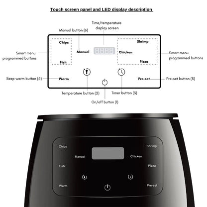 6L Air fryer Multi-functional intelligent touch