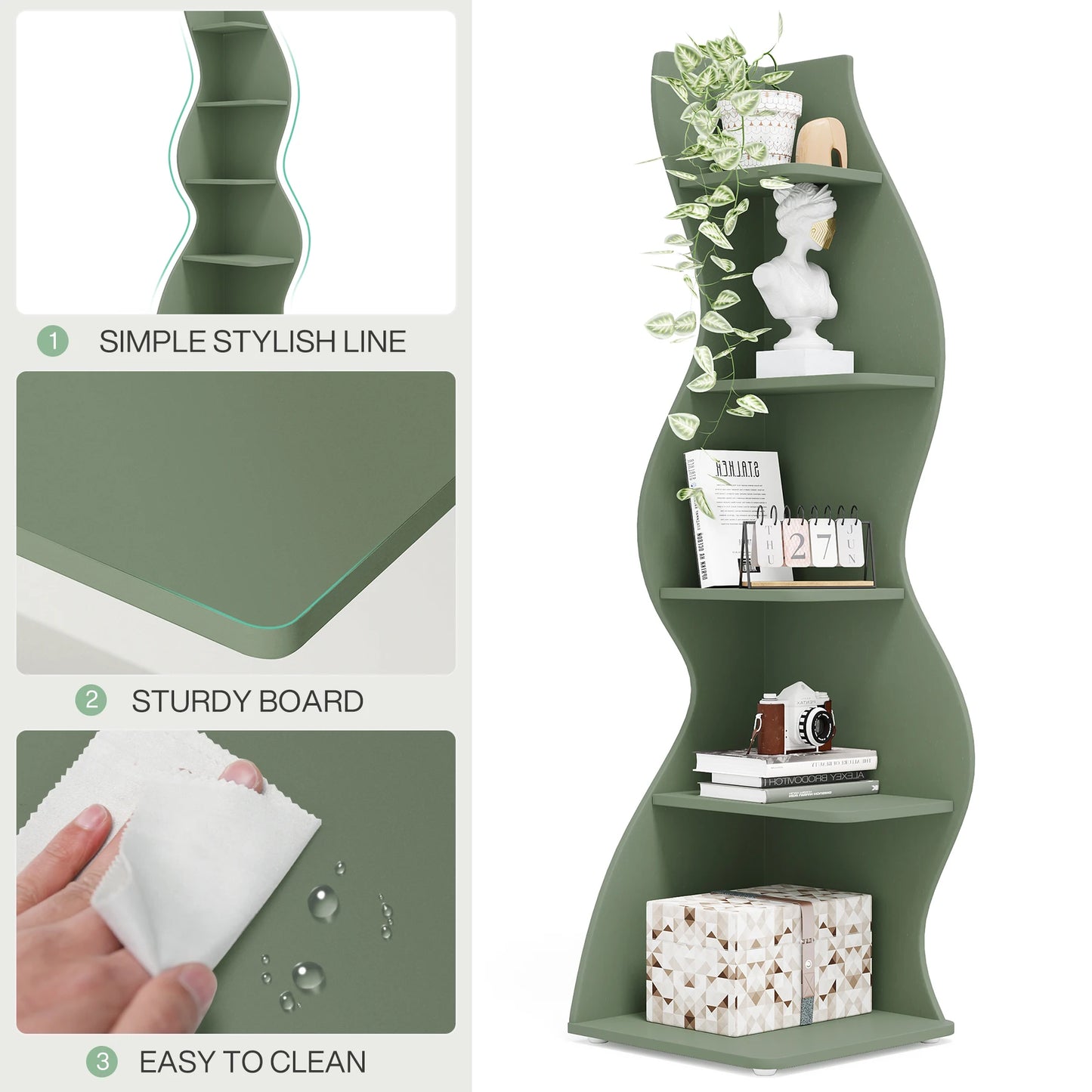 Tribesigns Corner Shelf, Modern 5-Tier