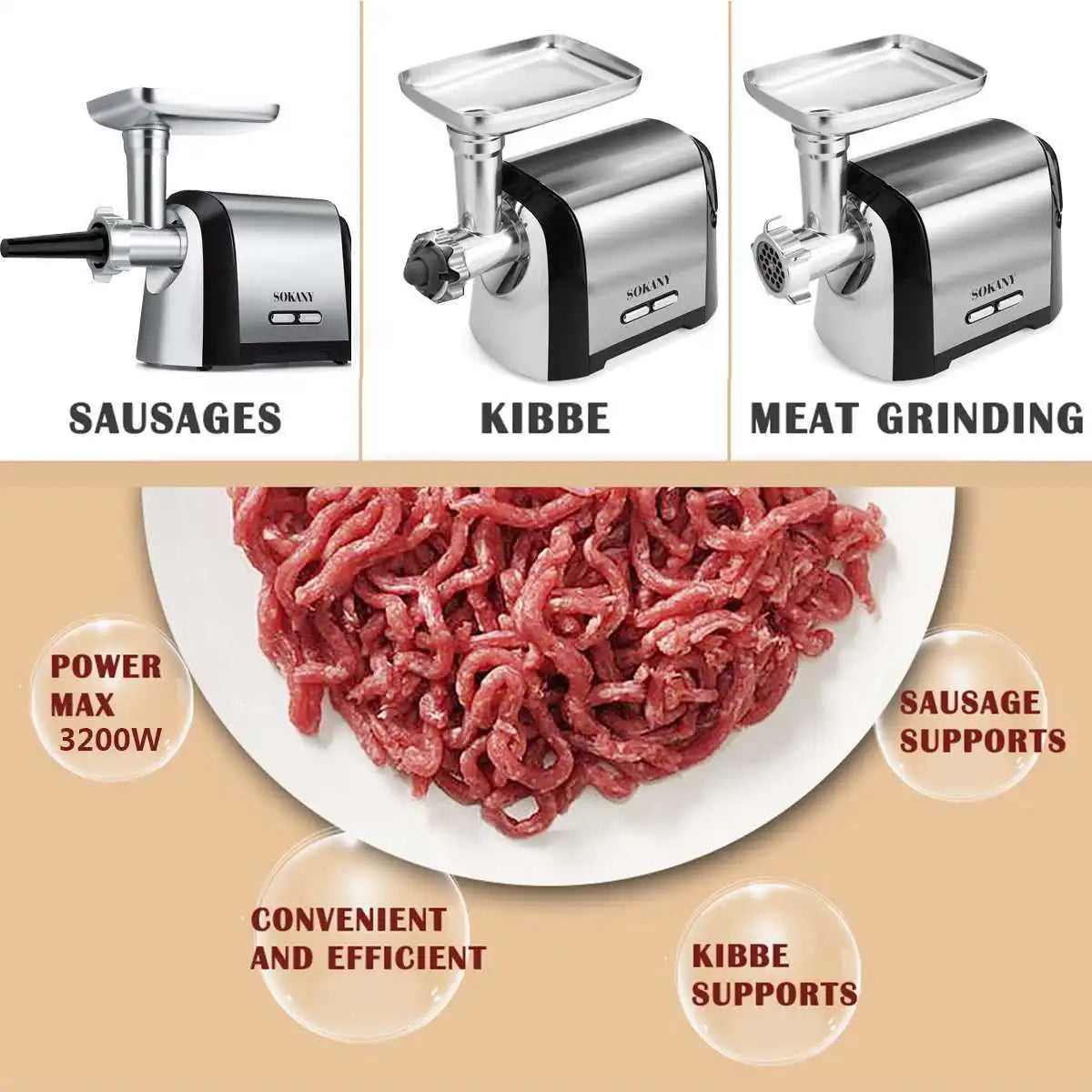 3200W Electric Meat Grinder