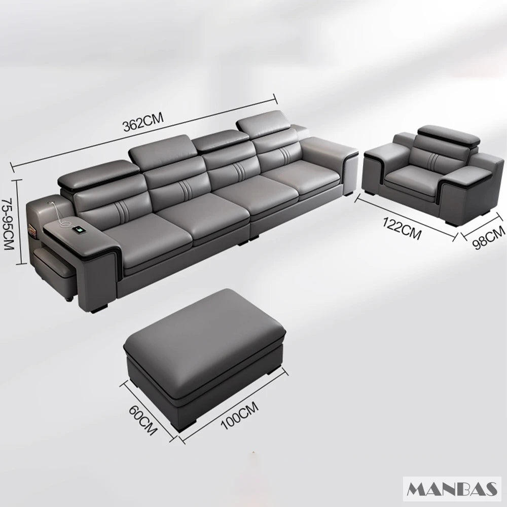Leather Sectional Sofa Set