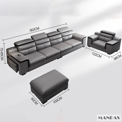 Leather Sectional Sofa Set