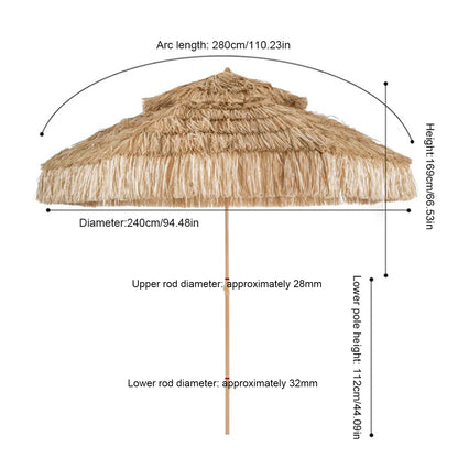 Double Top Tiki Beach Umbrella 9ft