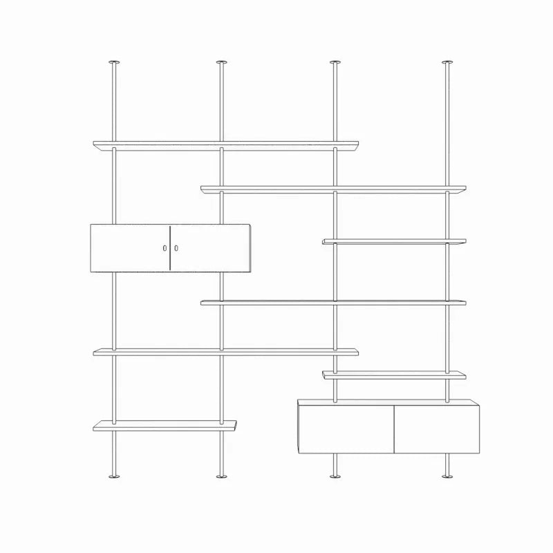 Italian Minimalist Bookshelf Modern
