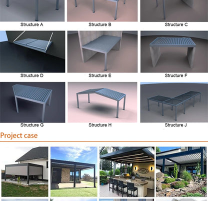 Aluminum pergola, rainproof