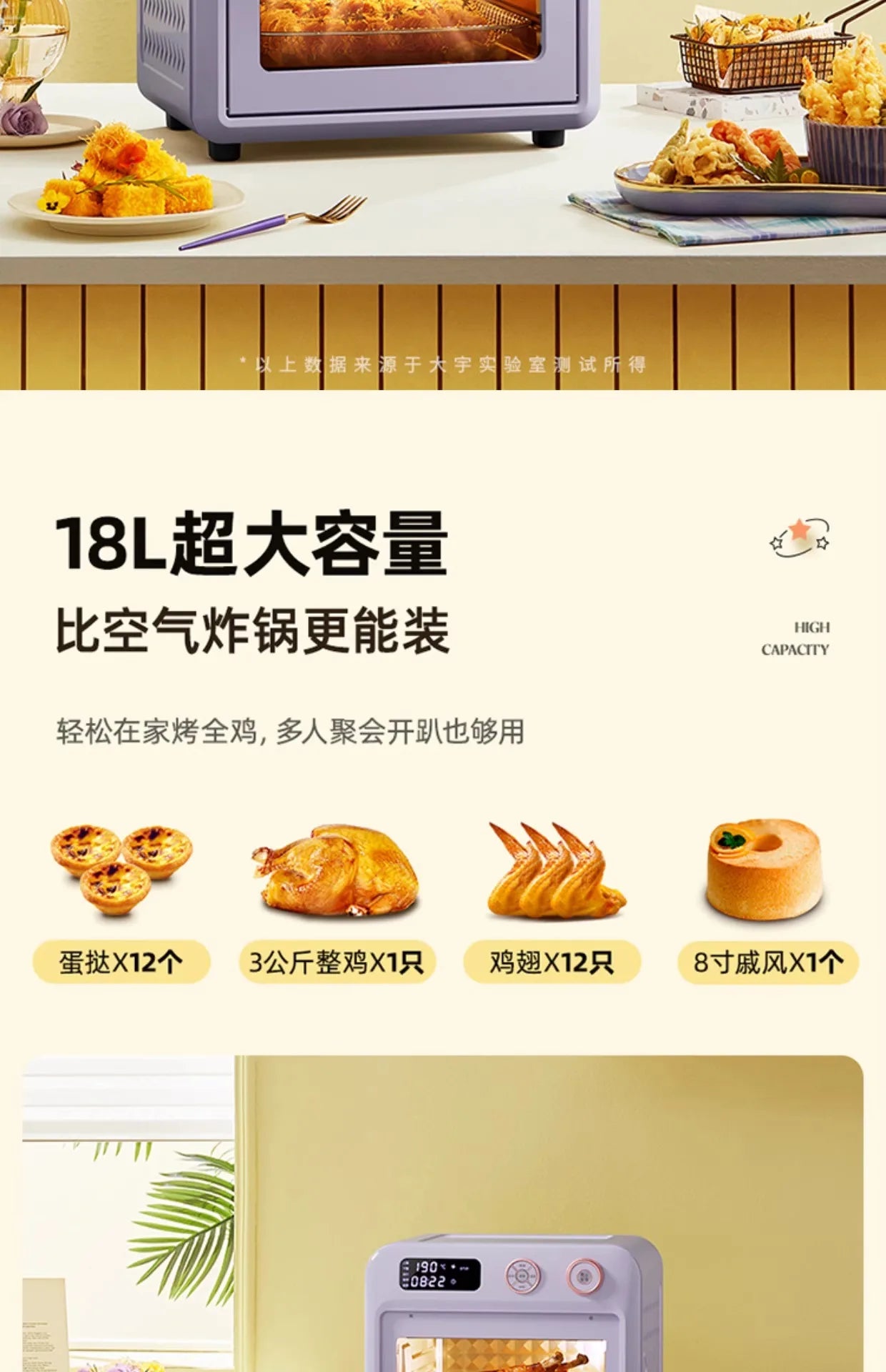 18L air fryer household visual multi function