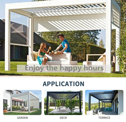 Aluminum pergola, rainproof