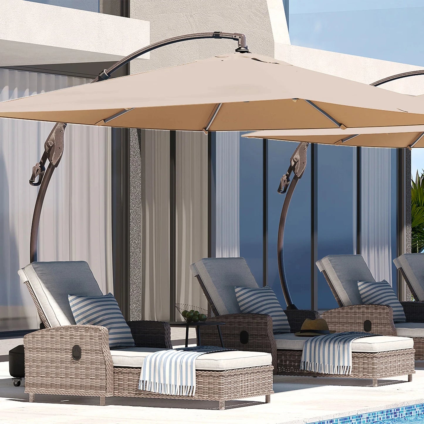 10x13 FT Outdoor Cantilever Umbrella Aluminum