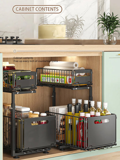 Pull-Out Under Sink Organizer, 2-Tier
