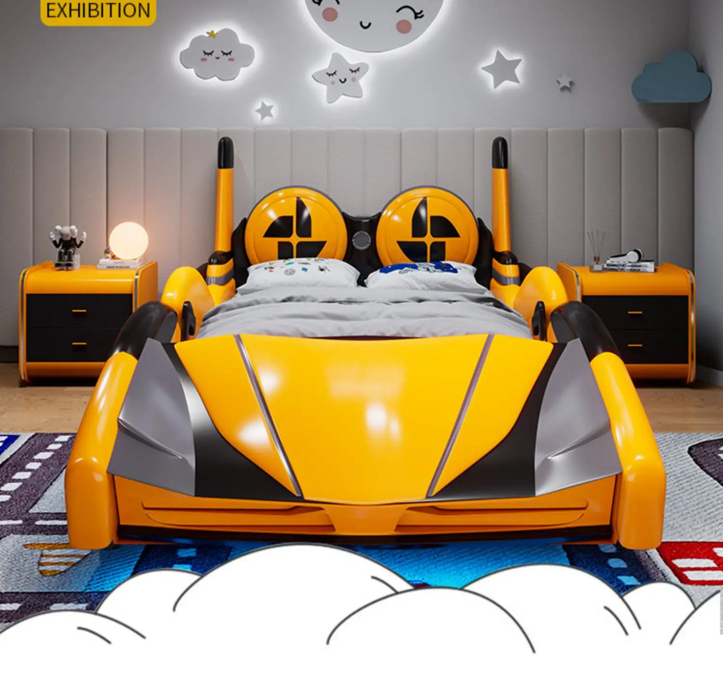 Doors can be opened children car bed