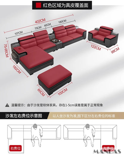 Leather Sectional Sofa Set