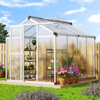 6x8 FT Greenhouse, Aluminum Walk-in