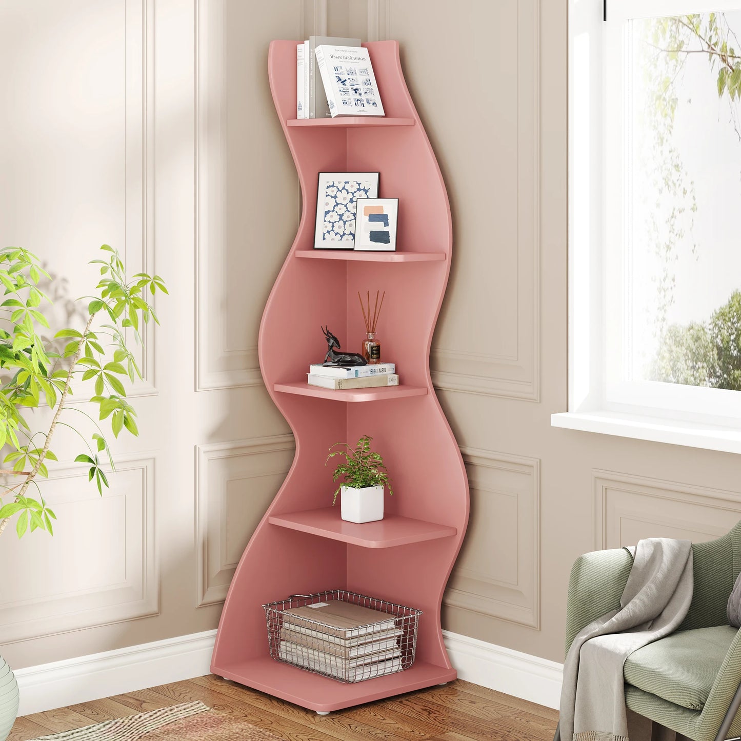 Tribesigns Corner Shelf, Modern 5-Tier
