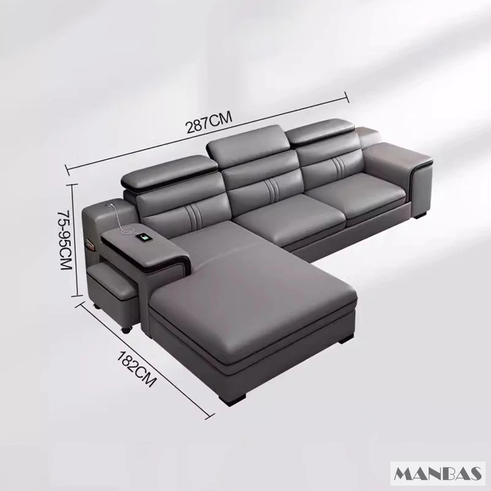Leather Sectional Sofa Set