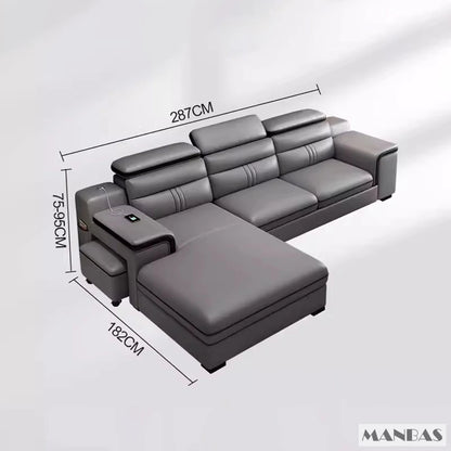 Leather Sectional Sofa Set