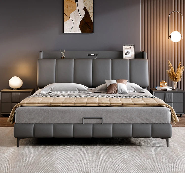 Italian Gray Luxury Bed Frames Comforter