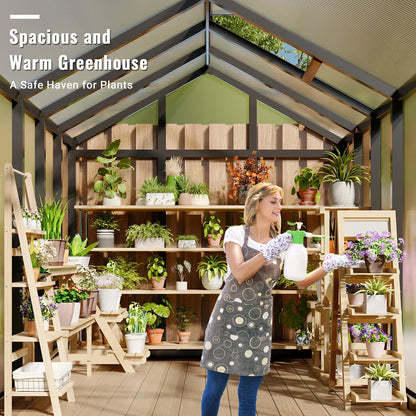 6x8 FT Greenhouse, Aluminum Walk-in