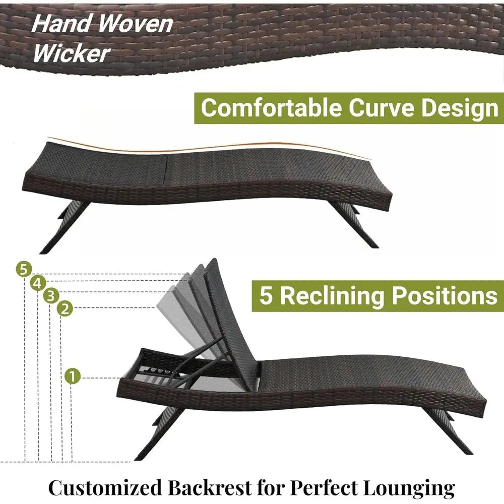 2-Piece Reclining Chaise Lounge Set