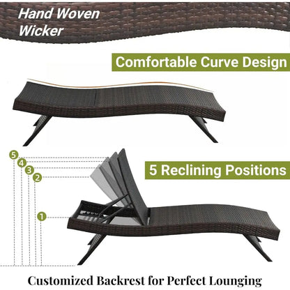 2-Piece Reclining Chaise Lounge Set