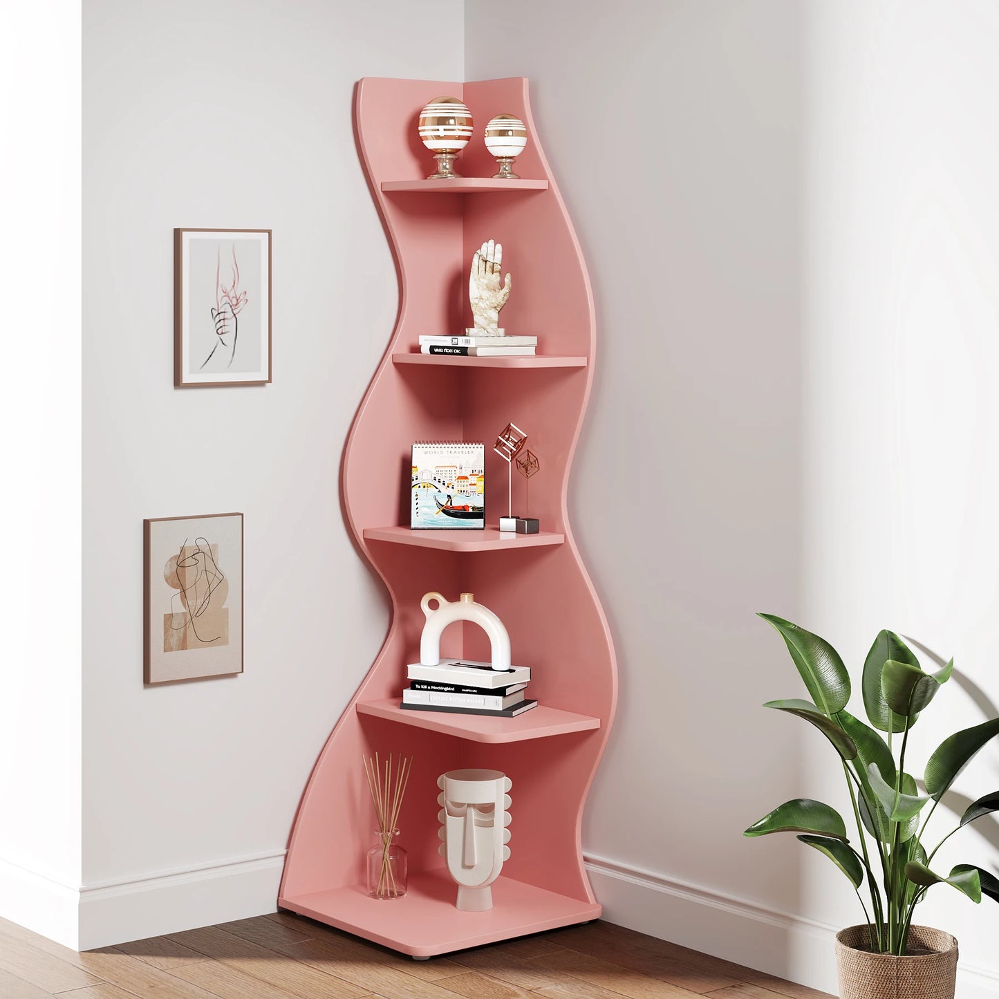 Tribesigns Corner Shelf, Modern 5-Tier