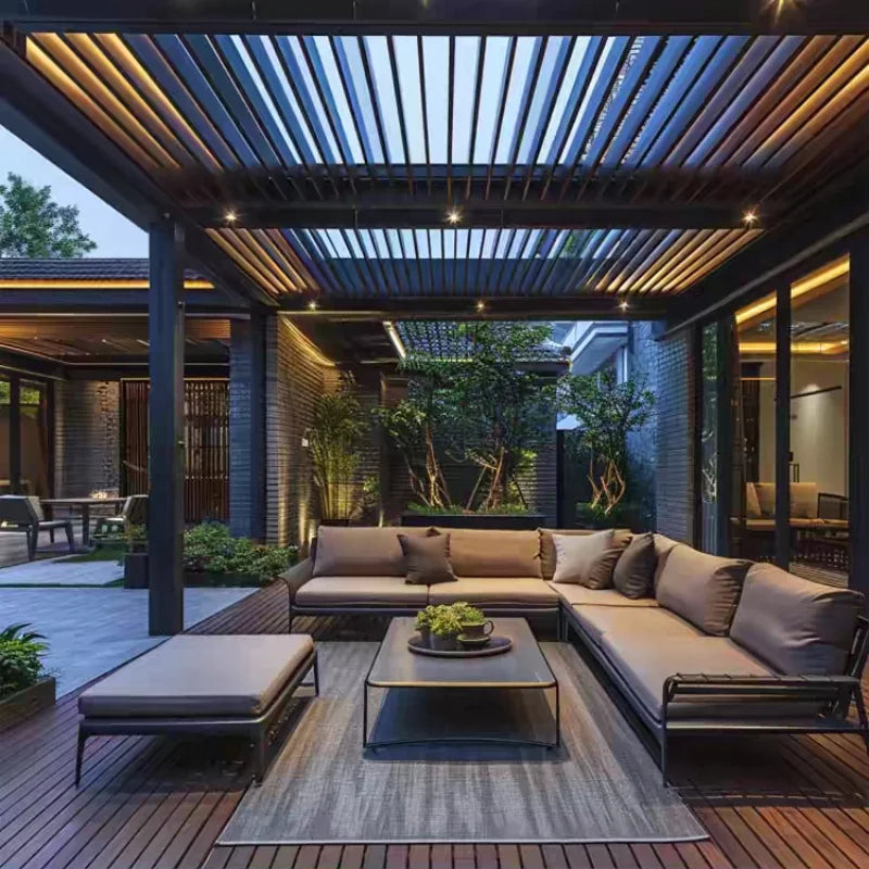 Aluminum pergola, rainproof