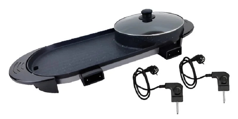 2200W Electric Barbecue Pot 2-in-1 Hot Pot